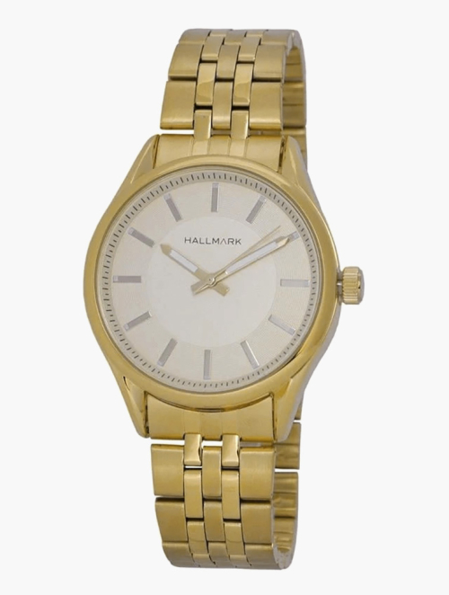 MyRunway | Shop Hallmark Gold Champagne Dial Analogue Quartz Watch